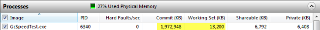 Memory usage before access to array items. Click to enlarge...