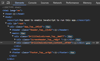 Class names with CRA... Click to enlarge...