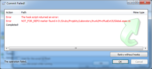 Operation blocked by pre-commit hook