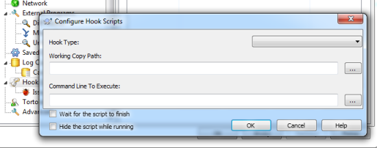TSVN hooks configuration window