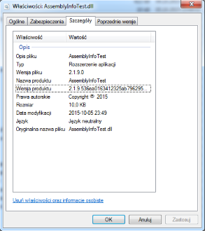 File properties with version information... Click to enlarge...