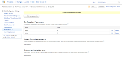 Major and Minor build parameters... Click to enlarge...