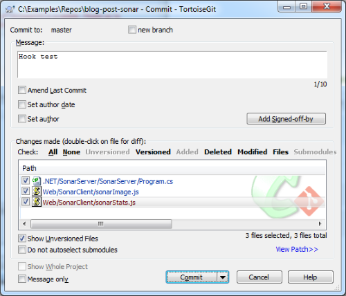 Git commit... Click to enlarge...