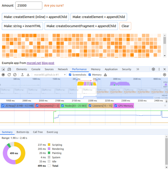 Performance report for 25K items. Click to enlarge...